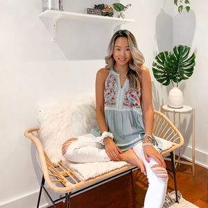 Bohemian Floral Embroidered Top